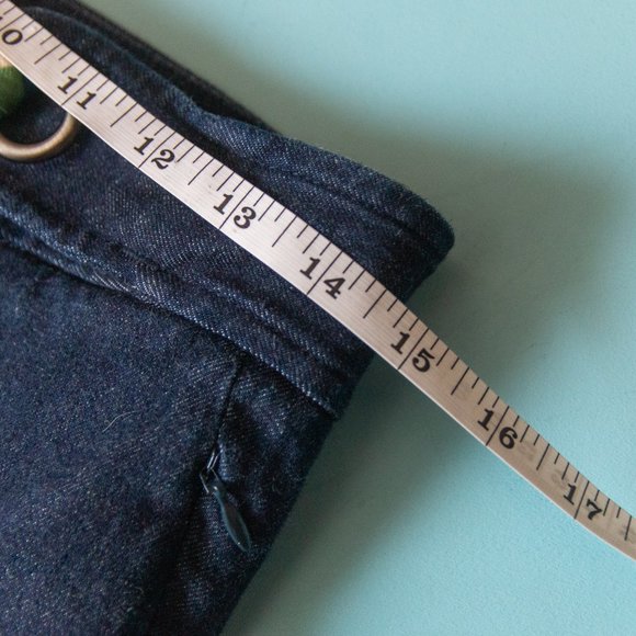 By Anthropologie The Essential Crop Flare Denim Jeans with Scarf Belt Sz US 2 - Picture 6 of 9